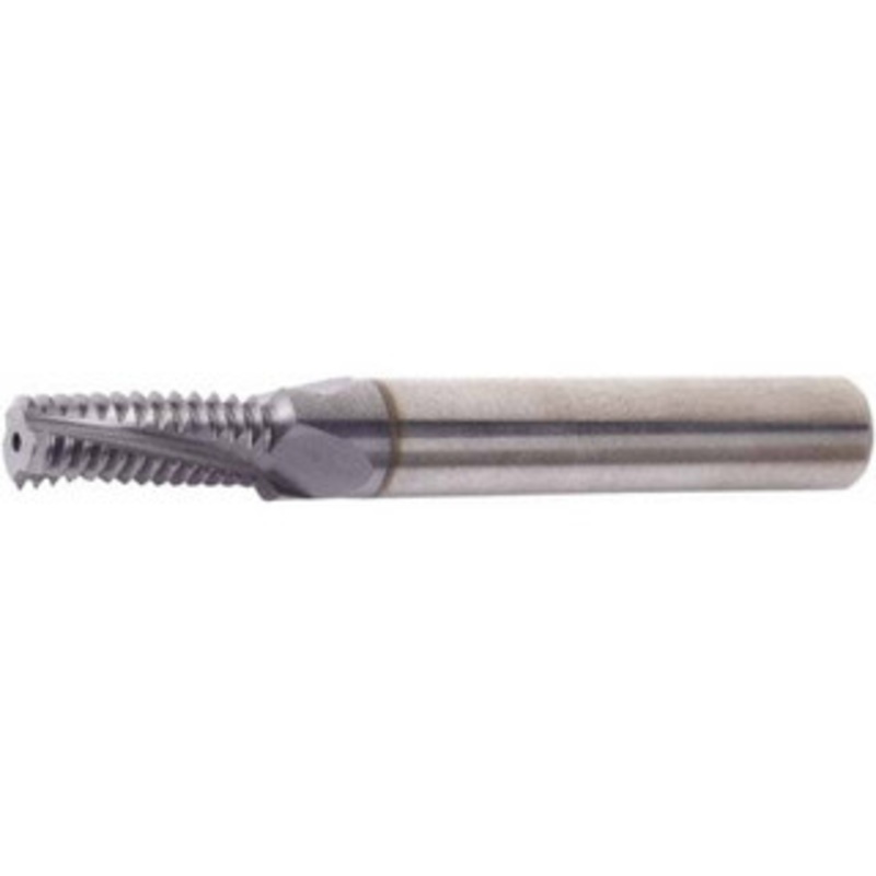 Vargus Helical Flute Thread Mill: M10x1, Internal, 3 Flute, 3/8 Shank Dia, Solid Carbide 0.3430 mm Cut Dia, 0.8070 LOC, 2.8740 OAL, TiCN Coated 80285 – 44904563