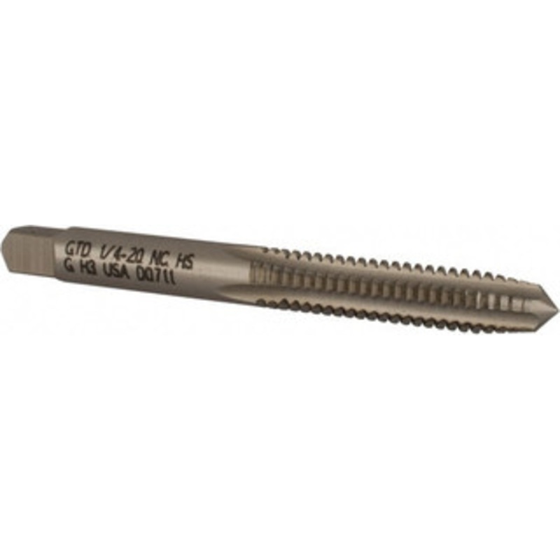 WIDIA Straight Flutes Tap: 1/4-20, UNC, 4 Flutes, Plug, 3B, High Speed Steel, Bright/Uncoated 1 Thread Length, 2-1/2 OAL, Right Hand, H3, Series 5305 & 5303 2957247 – 70741764