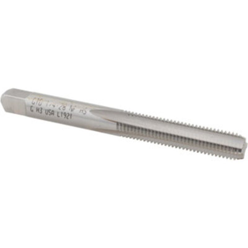 WIDIA Straight Flute Tap: 1/4-28 UNF, 4 Flute, Bottoming Chamfer, HSS, Bright/Uncoated Finish 1 Thread Length, 2-1/2 OAL, H3, Series 2305/5305 2749766 – 90934696