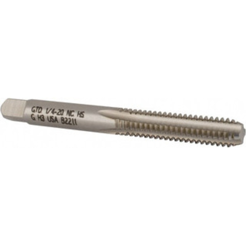 WIDIA Straight Flute Tap: 1/4-20 UNC, 4 Flutes, Bottoming, 3B Class of Fit, High Speed Steel, Bright/Uncoated 1 Thread Length, 2-1/2 OAL, Right Hand Thread, H3, Series 5303/2303 2749818 – 70741731