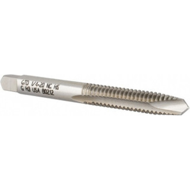 WIDIA Spiral Point Tap: 1/4-20 UNC, 2 Flutes, Plug Chamfer, 2B/3B Class of Fit, High-Speed Steel, Bright/Uncoated 1 Thread Length, 2-1/2 OAL, Right Hand, H3, Series 5301 2750152 – 70739933