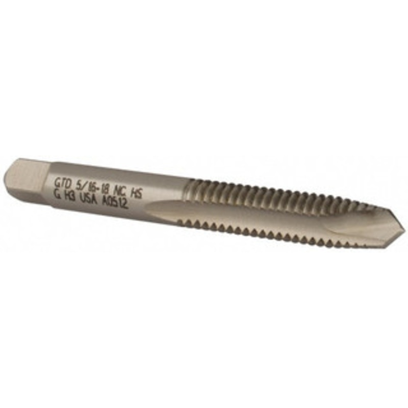 WIDIA Spiral Point Tap: 5/16-18 UNC, 2 Flutes, Plug Chamfer, 2B/3B Class of Fit, High-Speed Steel, Bright/Uncoated 1-1/8 Thread Length, 2.7180 OAL, Right Hand, H3, Series 5301 2750111 – 70745161