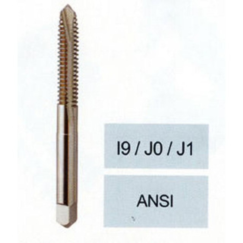YG-1 Spiral Point Tap: #6-32 UNC, 2 Flutes, Plug, 2B Class of Fit, Vanadium High Speed Steel, TiN Coated Right Hand, H3, J1243 – 76228014