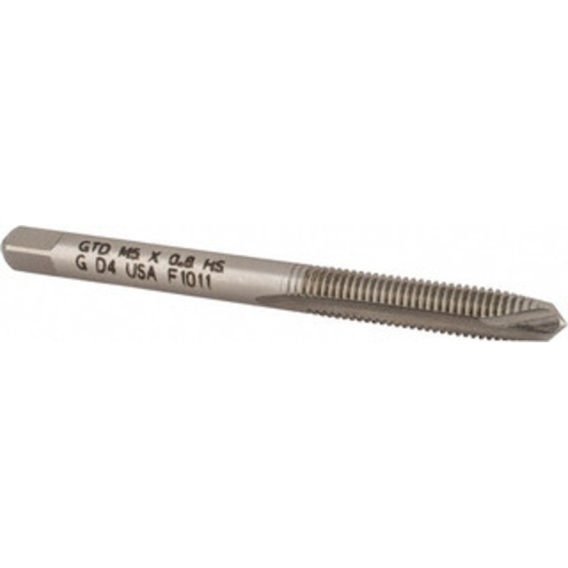 WIDIA Spiral Point Tap: M5x0.8 Metric, 2 Flutes, Plug Chamfer, 6H Class of Fit, High-Speed Steel, Bright/Uncoated 7/8 Thread Length, 2-3/8 OAL, Right Hand, D4, Series 5351 2750009 – 70749247