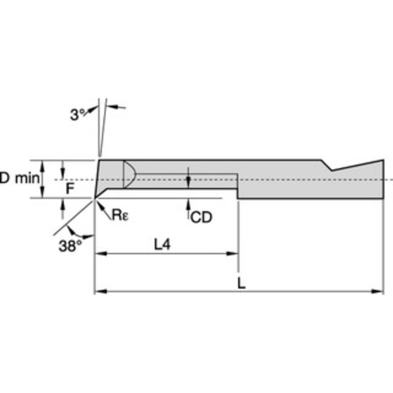 WIDIA Boring Bar: 1/4 Min Bore Dia, 0.8250 Max Bore Depth, Right Hand, 5/32 Shank Dia, Submicron Solid Carbide 1-7/8 OAL, 0.0070 Corner Radius 2832689 – 97595300
