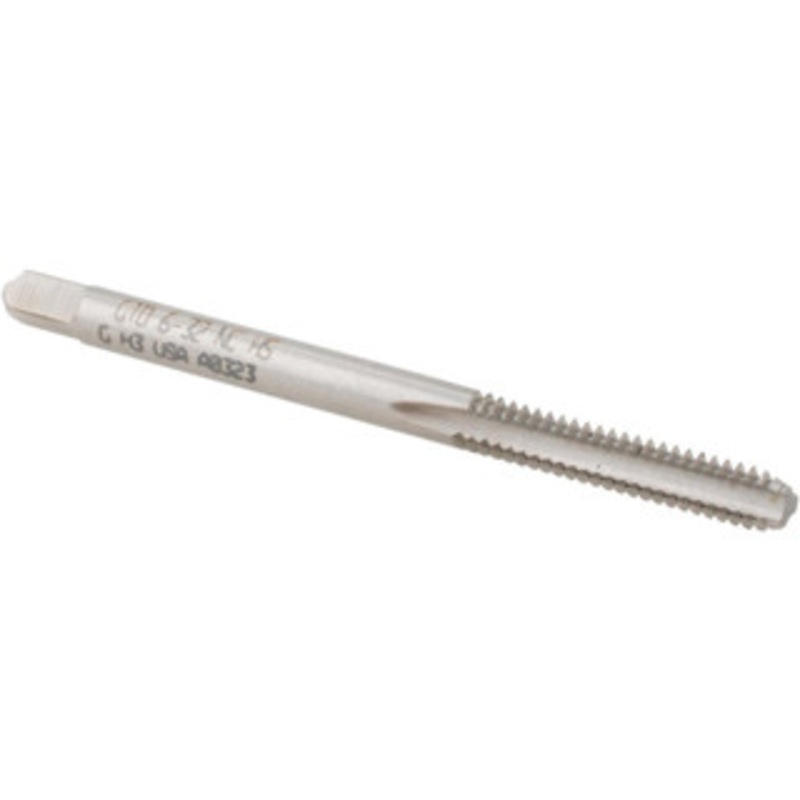 WIDIA Straight Flute Tap: #6-32 UNC, 3 Flute, Bottoming Chamfer, HSS, Bright/Uncoated Finish 0.6875 Thread Length, 2 OAL, H3, Series 2305/5305 2748840 – 90934597