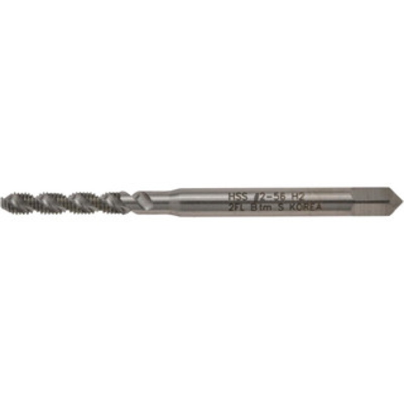 Hertel #2-56 UNC, 2 Flute, 52 Helix, Bottoming Chamfer, Bright Finish, High Speed Steel Spiral Flute STI Tap 1-7/8 OAL K007301AS – 07680861
