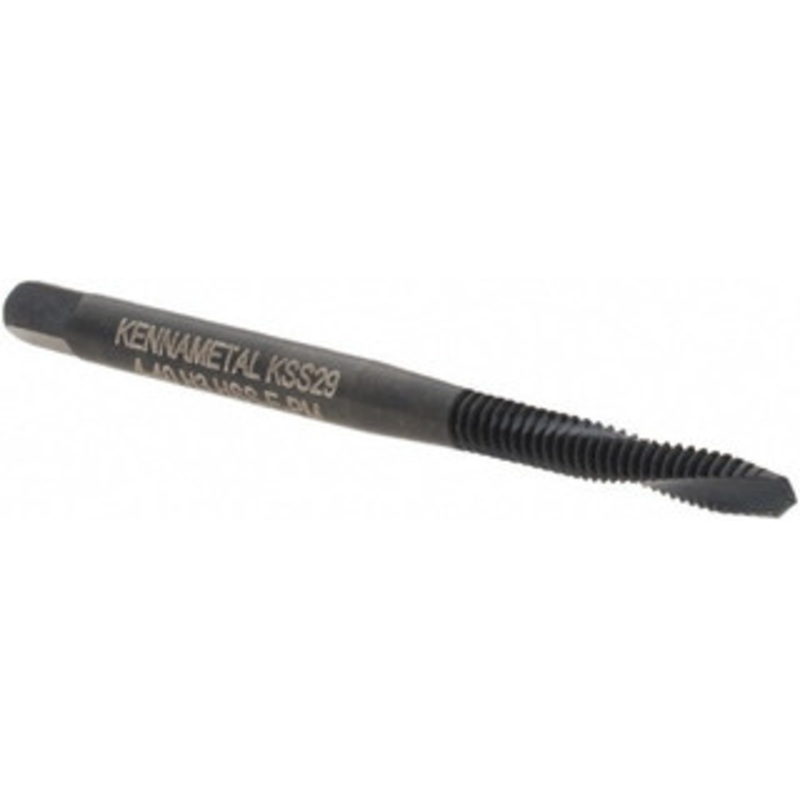 Kennametal Spiral Flute Tap: #4-40 UNC, 3 Flutes, Plug, 2B/3B Class of Fit, Vanadium High Speed Steel, Oxide Coated 14.2 mm Thread Length, 1-7/8 OAL, Right Hand Thread, H2, Series T690 5705856 – 57455966