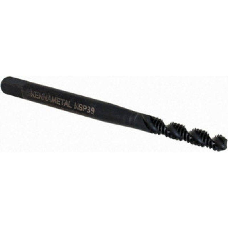 Kennametal Spiral Flute Tap: #4-40, 2 Flutes, Bottoming, Vanadium High Speed Steel, Oxide Coated 13 mm Thread Length, 1-7/8 OAL, Right Hand Thread, H3, Series GOtap 5443805 – 73787681
