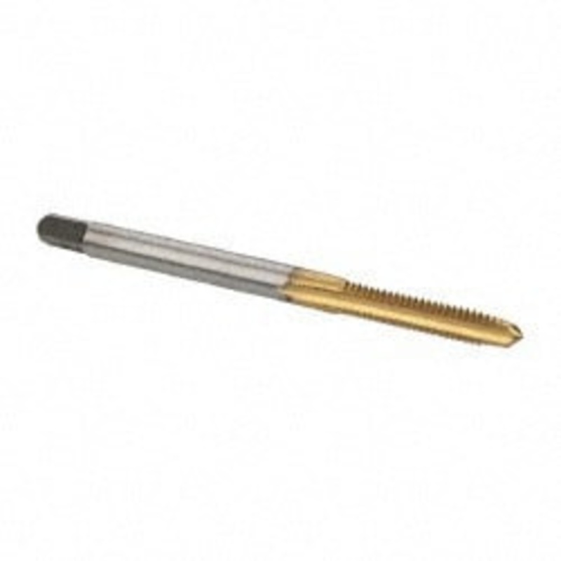 Cleveland Twist Drill #6-32 Plug RH 2B H3 TiN High Speed Steel 3-Flute Straight Flute Hand Tap 2 OAL, 11/16 Thread Length, UNC, Series 1002TN C55100 – 02522845