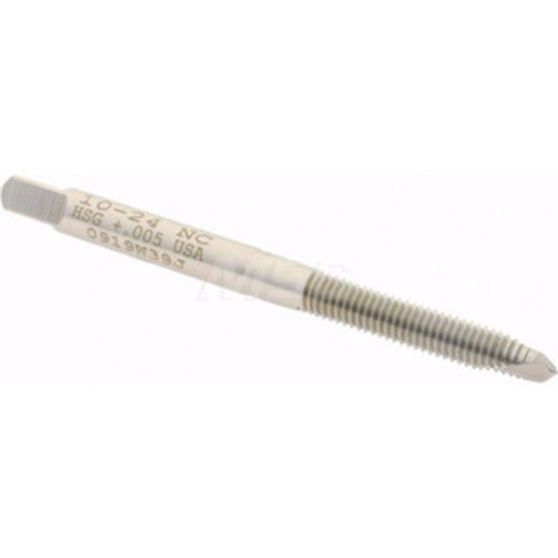 Hertel #10-24 Plug RH H11 Bright High Speed Steel 4-Flute Straight Flute Hand Tap 2-3/8 OAL, 0.005 Oversize, UNC K014531AS – 77429108