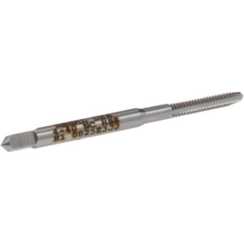 Hertel #4-40 Plug RH H1 Bright High Speed Steel 3-Flute Straight Flute Hand Tap 1-7/8 OAL, 9/16 Thread Length, UNC K008080AS – 07677511