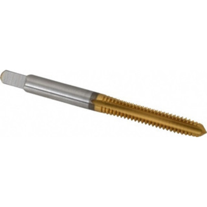 Cleveland Twist Drill #12-24 Plug RH 2B/3B H3 TiN High Speed Steel 4-Flute Straight Flute Hand Tap 2-3/8 OAL, 15/16 Thread Length, UNC, Series 1002TN C55112 – 02522829