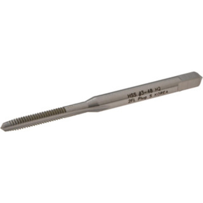 Hertel #3-48 Plug RH 2B H2 Bright High Speed Steel 2-Flute Straight Flute Hand Tap 1-13/16 OAL, 1/2 Thread Length, UNC K008055AS – 07677446