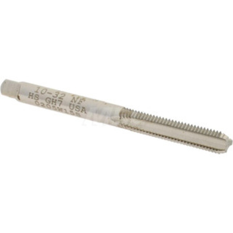 Hertel #10-32 Bottoming RH H7 Bright High Speed Steel 3-Flute Straight Flute Hand Tap 2-3/8 OAL, 7/8 Thread Length, UNF K008277AS – 02383966