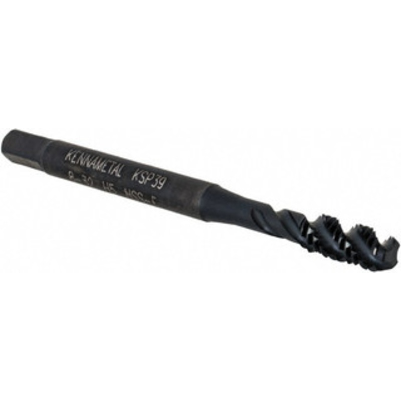 Kennametal Spiral Flute Tap: #8-32, 3 Flutes, Bottoming, Vanadium High Speed Steel, Oxide Coated 9.7 mm Thread Length, 2-1/8 OAL, Right Hand Thread, H5, Series GOtap 5443828 – 73787590