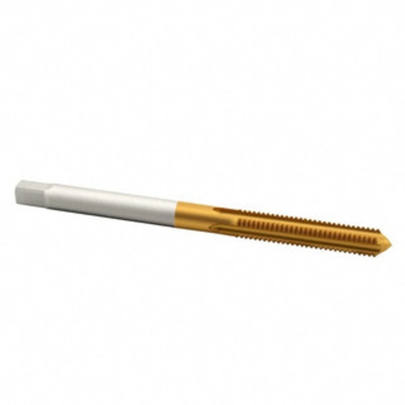 Cleveland Twist Drill #10-32 Plug RH 2B H3 TiN High Speed Steel 4-Flute Straight Flute Hand Tap 2-3/8 OAL, 7/8 Thread Length, UNF, Series 1002TN C55110 – 02522811