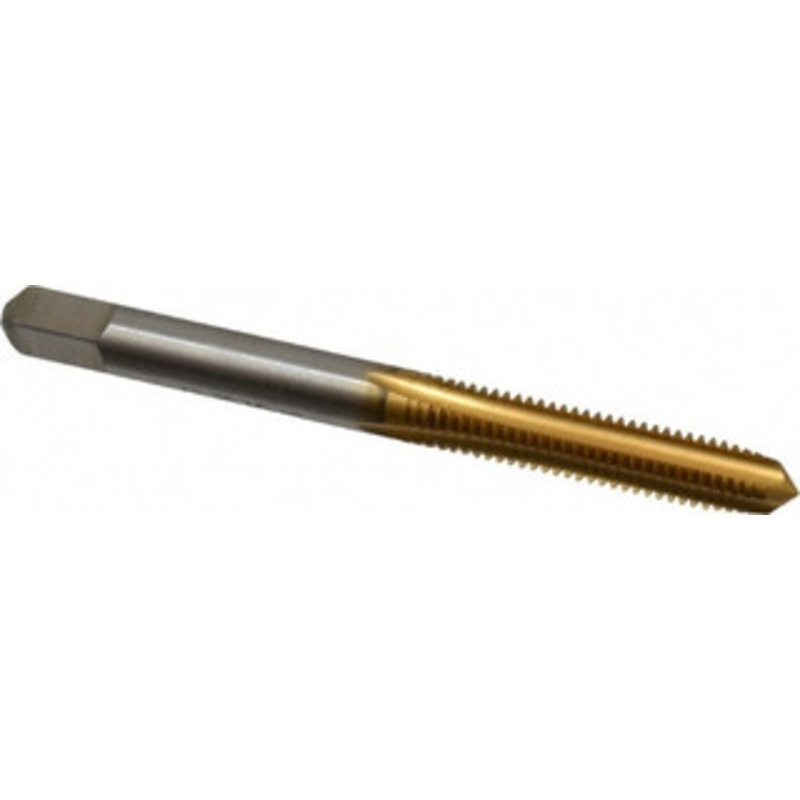 Cleveland Twist Drill #12-28 Plug RH 2B/3B H3 TiN High Speed Steel 4-Flute Straight Flute Hand Tap 2-3/8 OAL, 15/16 Thread Length, UNF, Series 1002TN C55114 – 02522837