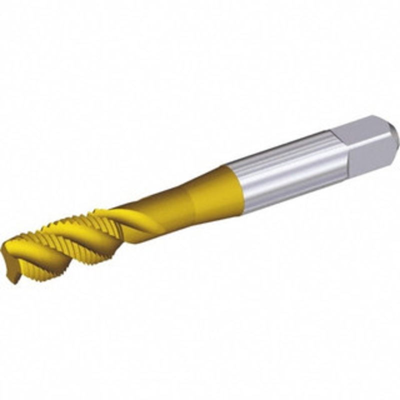 Kennametal Spiral Flute Tap: #10-24, 3 Flutes, Modified Bottoming, Cobalt, TiCN/TiN Coated 12.7 mm Thread Length, 60.4 mm OAL, Right Hand Thread, H3 6140622 – 37926003