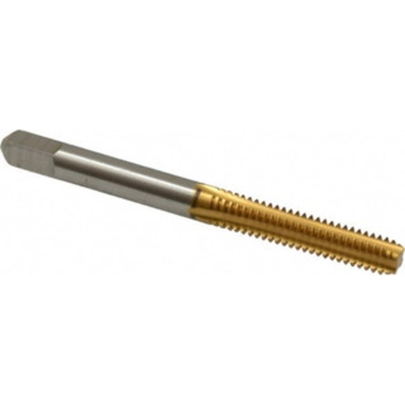 Cleveland Twist Drill #12-24 Bottoming RH 2B/3B H3 TiN High Speed Steel 4-Flute Straight Flute Hand Tap 2-3/8 OAL, 15/16 Thread Length, UNC, Series 1003TN C55212 – 02523207