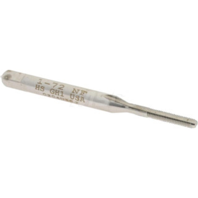 Hertel #1-72 Bottoming RH 3B H1 Bright High Speed Steel 2-Flute Straight Flute Hand Tap 1-11/16 OAL, 3/8 Thread Length, UNF K008023AS – 02383586