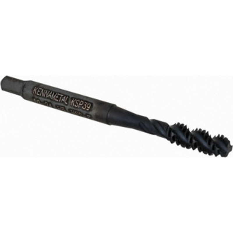 Kennametal Spiral Flute Tap: #10-24, 3 Flutes, Bottoming, Vanadium High Speed Steel, Oxide Coated 12.7 mm Thread Length, 2-3/8 OAL, Right Hand Thread, H5, Series GOtap 5443830 – 73787574
