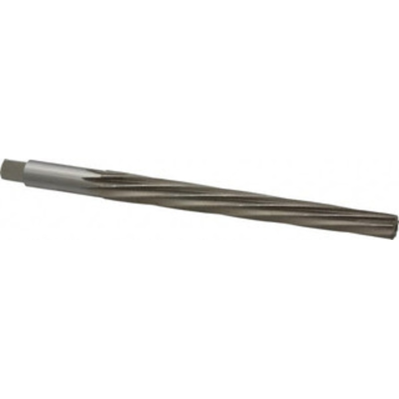 Value Collection #9 Pin, 0.6066 Diam, 0.4805 Small End, 9/16 Diam Straight Shank, 6-1/16 Flute, Taper Pin Reamer Spiral Flute, 8-5/16 OAL, Left Hand Spiral, Right Hand Cut, High Speed Steel SM25N09 – 02402097