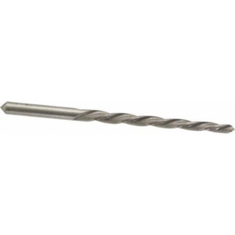 Cleveland Twist Drill #0 Pin, 0.1638 Diam, 0.1287 Small End, 11/64 Diam Straight Shank, 1-11/16 Flute, Taper Pin Reamer Helical Flute, 2-15/16 OAL, Left Hand Spiral, Right Hand Cut, High Speed Steel C24235 – 63759005