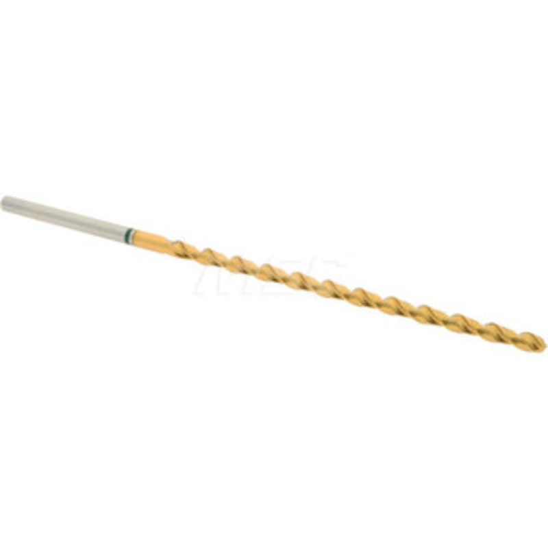 Accupro #34 130 Spiral Flute Vanadium High Speed Steel Taper Length Drill Bit TiN Finish, 66mm Flute Length, 100mm OAL, Split Point, Straight Shank 1GL0282-AC – 56518251
