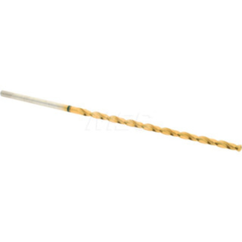 Accupro #41 130 Spiral Flute Vanadium High Speed Steel Taper Length Drill Bit TiN Finish, 62mm Flute Length, 95mm OAL, Split Point, Straight Shank 1GL0244-AC – 56518160