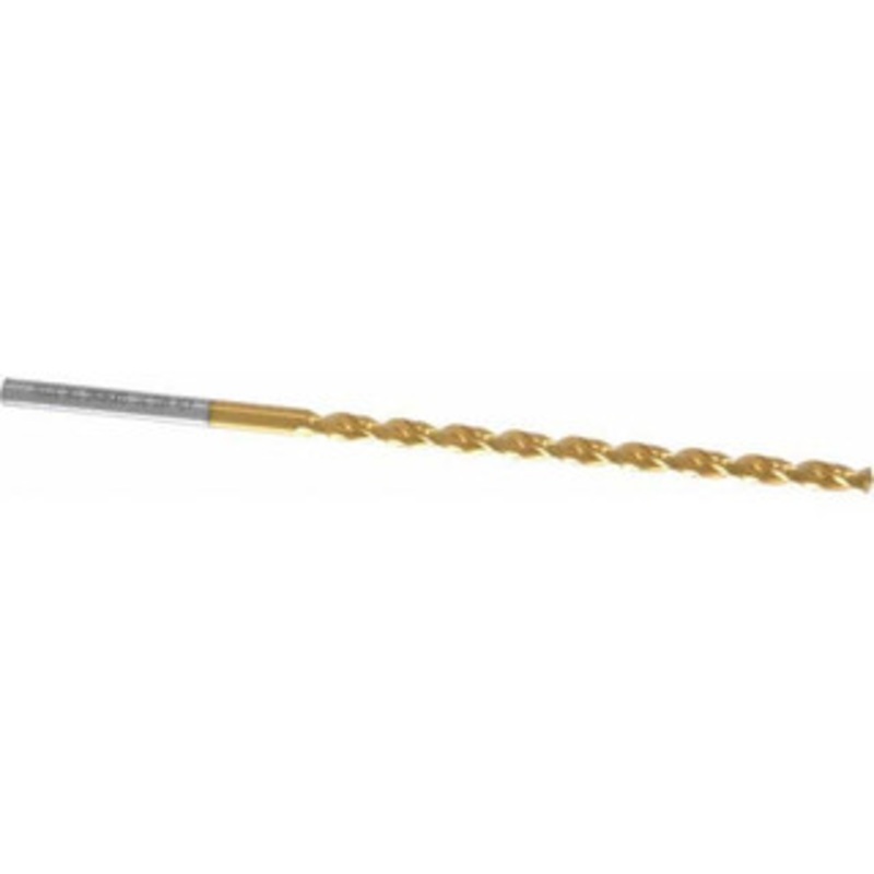 Guhring #21 130 Parabolic Flute High Speed Steel Taper Length Drill Bit TiN Finish, 3-1/16 Flute Length, 4-11/16 OAL, Standard Point, Straight Shank, Series 668 9006680040400 – 85825214