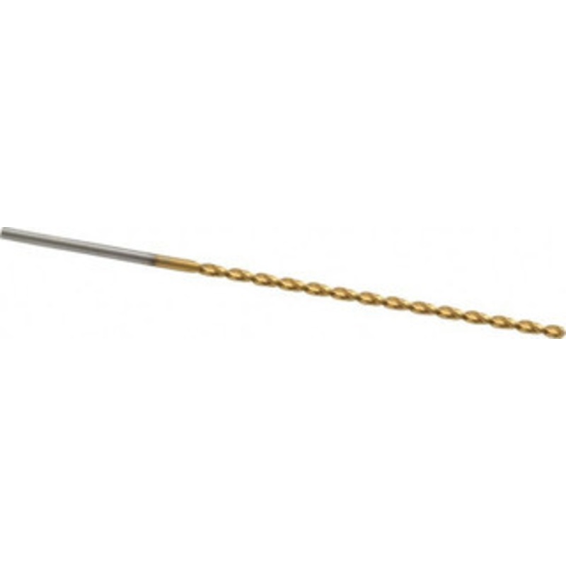 Guhring #47 130 Parabolic Flute High Speed Steel Taper Length Drill Bit TiN Finish, 2-7/32 Flute Length, 3-11/32 OAL, Standard Point, Straight Shank, Series 668 9006680019900 – 85825479