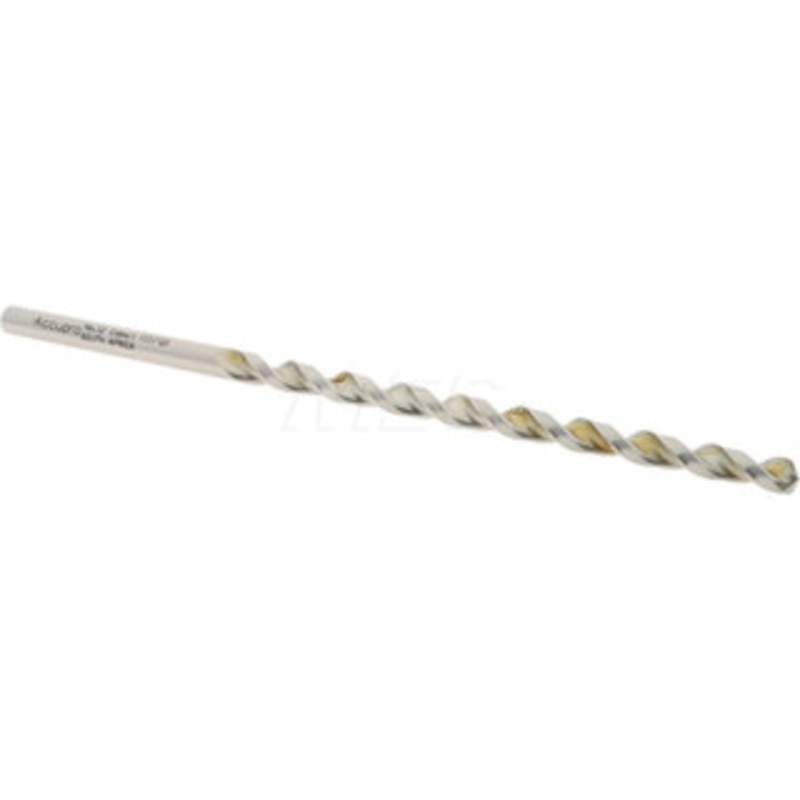 Accupro #12 130 Parabolic Flute Vanadium High Speed Steel Taper Length Drill Bit Bright Finish, 3-7/16 Flute Length, 5-3/16 OAL, Split Point, Straight Shank 1100479-AC – 85946424