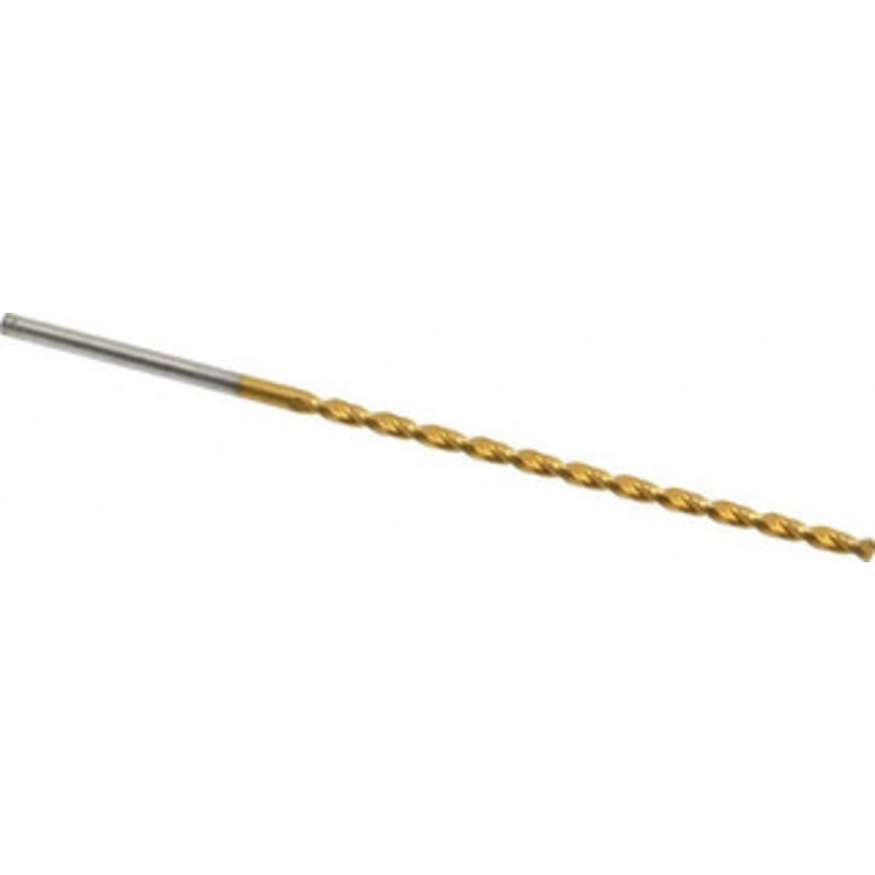 Guhring #36 130 Parabolic Flute High Speed Steel Taper Length Drill Bit TiN Finish, 2-19/32 Flute Length, 3-15/16 OAL, Standard Point, Straight Shank, Series 668 9006680027100 – 85825362