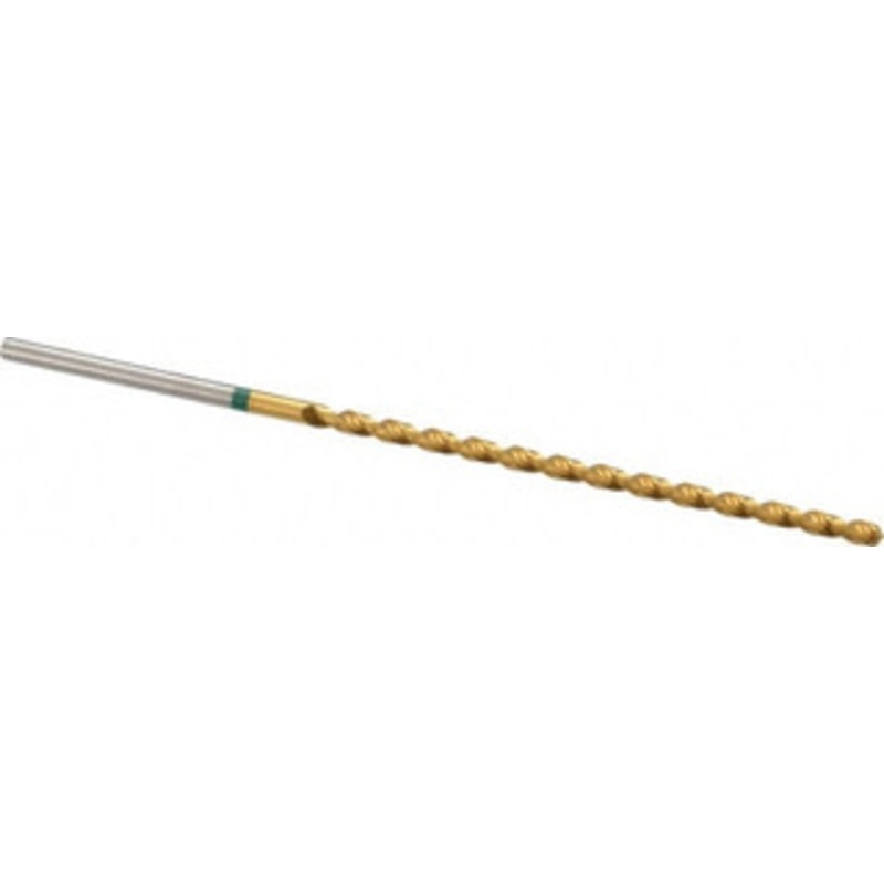 Accupro #38 130 Spiral Flute Vanadium High Speed Steel Taper Length Drill Bit TiN Finish, 62mm Flute Length, 95mm OAL, Split Point, Straight Shank 1GL0258-AC – 56518202