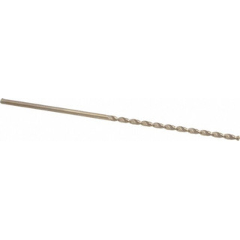 Cleveland Twist Drill #30 135 Parabolic Flute Cobalt Taper Length Drill Bit Oxide/Gold Finish, 3 Flute Length, 5-3/8 OAL, Split Point, Straight Shank, Series 2575 C16753 – 02148245