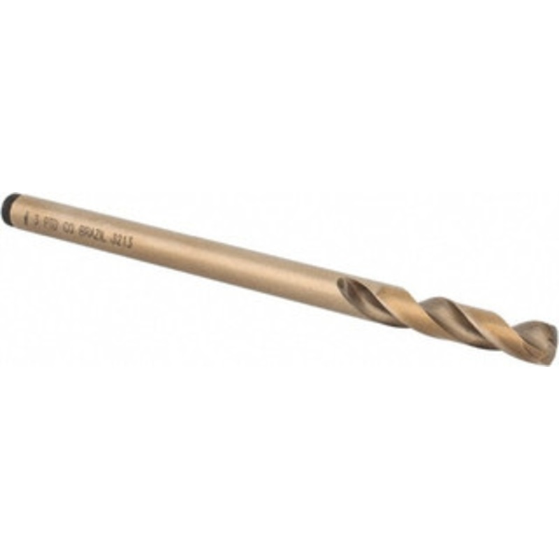 Precision Twist Drill #3 135 Spiral Flute Cobalt Screw Machine Drill Bit Oxide/Gold Finish, Right Hand Cut, 1-1/4 Flute Length, 3-3/4 OAL, Split Point, Straight Shank 058803 – 78569399