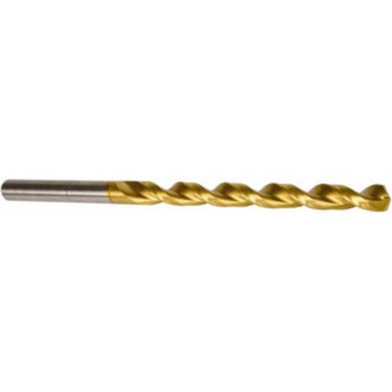 Precision Twist Drill #11 135 Parabolic Flute High Speed Steel Taper Length Drill Bit TiN Finish, 3-5/8 Flute Length, 6 OAL, Split Point, Straight Shank, Series QC91GM 050911 – 78554706