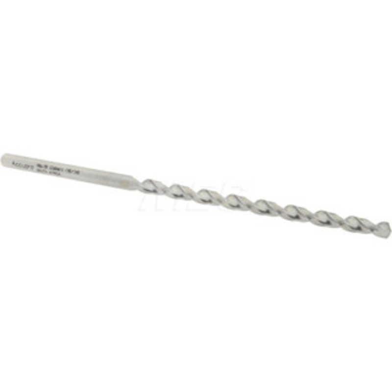 Accupro #19 130 Parabolic Flute Vanadium High Speed Steel Taper Length Drill Bit Bright Finish, 3-1/16 Flute Length, 4-11/16 OAL, Split Point, Straight Shank 1100422-AC – 85946283