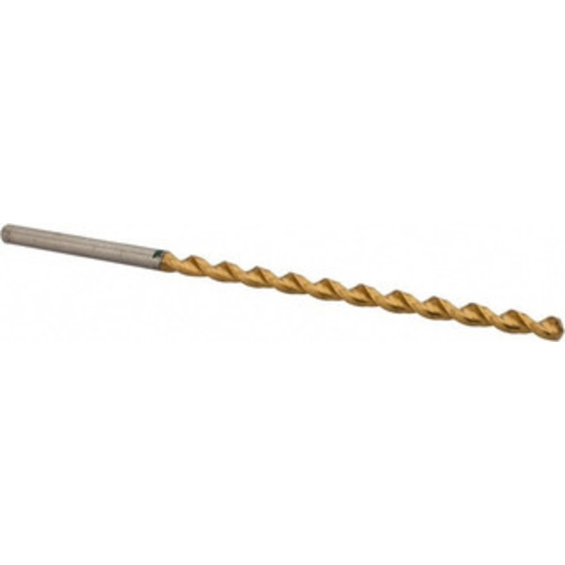 Accupro #21 130 Spiral Flute Vanadium High Speed Steel Taper Length Drill Bit TiN Finish, 78mm Flute Length, 119mm OAL, Split Point, Straight Shank 1GL0404-AC – 56518467