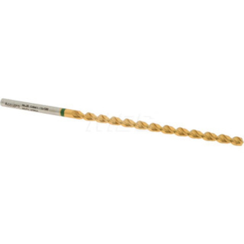 Accupro #26 130 Spiral Flute Vanadium High Speed Steel Taper Length Drill Bit TiN Finish, 73mm Flute Length, 112mm OAL, Split Point, Straight Shank 1GL0373-AC – 56518392
