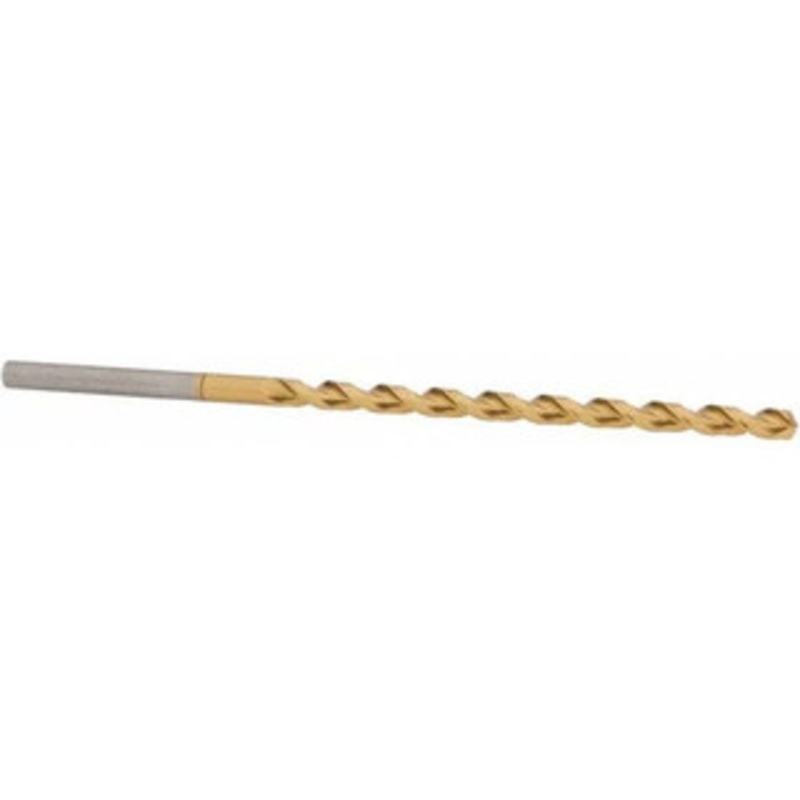 Guhring #19 130 Parabolic Flute High Speed Steel Taper Length Drill Bit TiN Finish, 3-1/16 Flute Length, 4-11/16 OAL, Standard Point, Straight Shank, Series 668 9006680042200 – 85825198