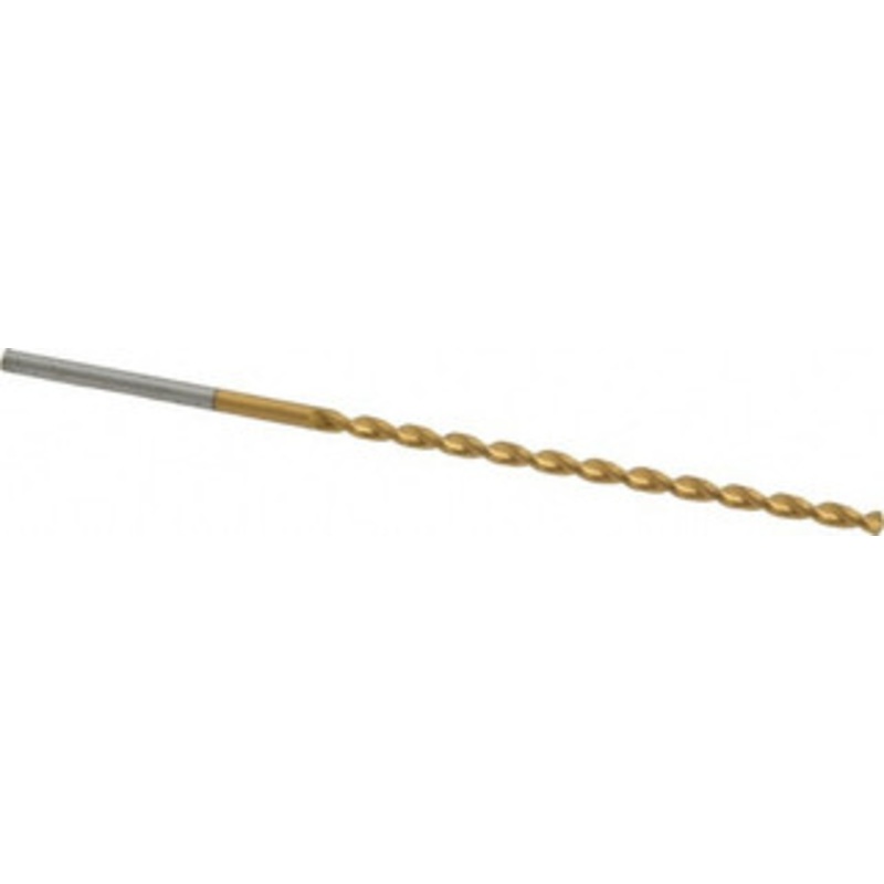 Guhring #39 130 Parabolic Flute High Speed Steel Taper Length Drill Bit TiN Finish, 2-7/16 Flute Length, 3-3/4 OAL, Standard Point, Straight Shank, Series 668 9006680025300 – 85825396
