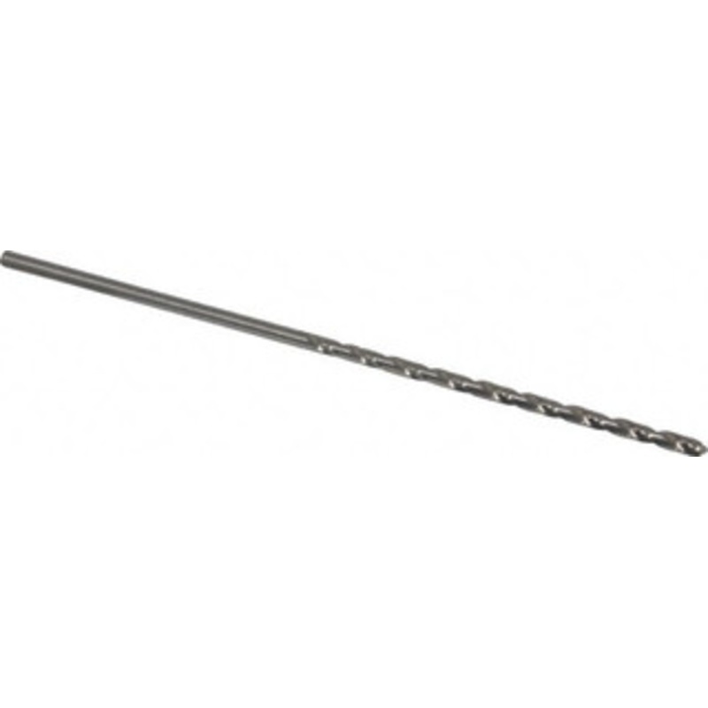 Precision Twist Drill #30 118 Spiral Flute High Speed Steel Taper Length Drill Bit Bright Finish, 3 Flute Length, 5-3/8 OAL, Standard Point, Straight Shank, Series R52 052030 – 78558566