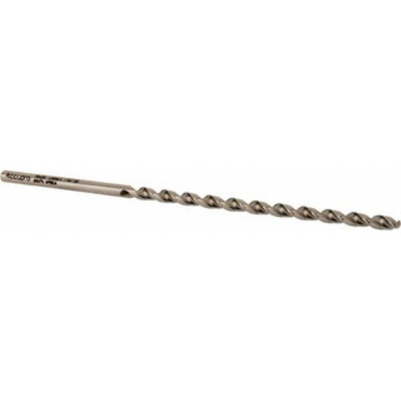 Accupro #30 130 Parabolic Flute Vanadium High Speed Steel Taper Length Drill Bit Bright Finish, 2-23/32 Flute Length, 4-3/16 OAL, Split Point, Straight Shank 1100326-AC – 85946051