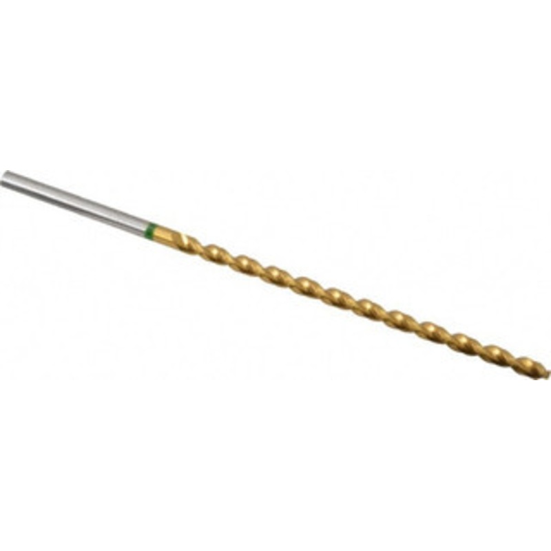 Accupro #30 130 Spiral Flute Vanadium High Speed Steel Taper Length Drill Bit TiN Finish, 69mm Flute Length, 106mm OAL, Split Point, Straight Shank 1GL0326-AC – 56518319