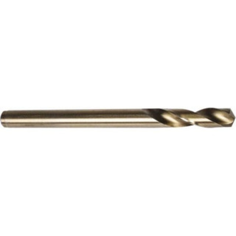 Precision Twist Drill #7 135 Spiral Flute Cobalt Screw Machine Drill Bit Oxide/Gold Finish, Right Hand Cut, 1-3/16 Flute Length, 3-5/8 OAL, Split Point, Straight Shank 058807 – 78569431