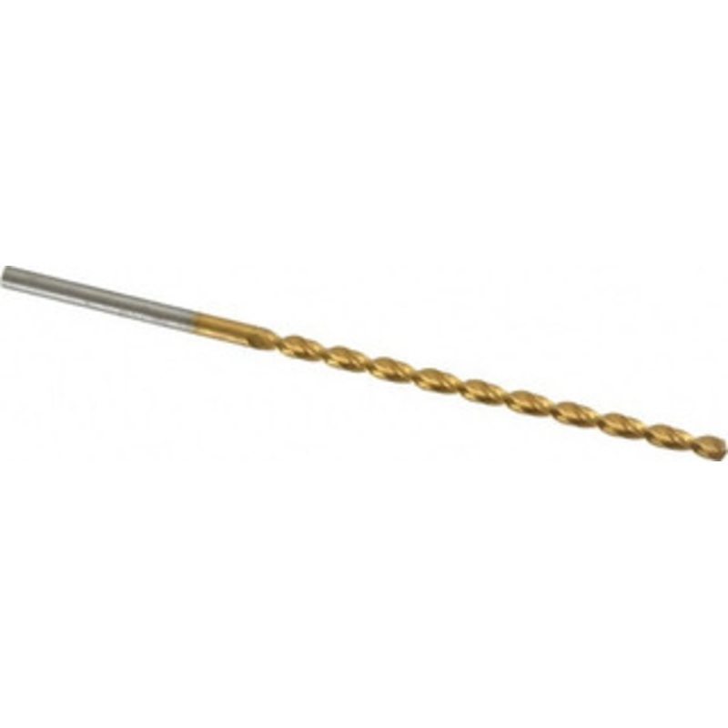 Guhring #29 130 Parabolic Flute High Speed Steel Taper Length Drill Bit TiN Finish, 2-7/8 Flute Length, 4-13/32 OAL, Standard Point, Straight Shank, Series 668 9006680034500 – 85825297