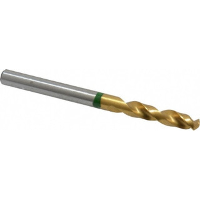 Accupro #16 130 Spiral Flute Cobalt Screw Machine Drill Bit TiN Finish, Right Hand Cut, 24mm Flute Length, 58mm OAL, Split Point, Straight Shank 1GB0449-AC – 56514235