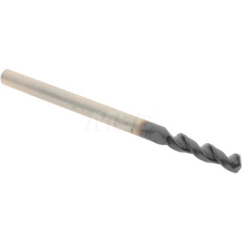 Accupro #37 130 Parabolic Flute Cobalt Screw Machine Drill Bit TiAlN Finish, Right Hand Cut, 0.551 Flute Length, 1.693 OAL, Split Point, Straight Shank 1630264A-AC – 01348408